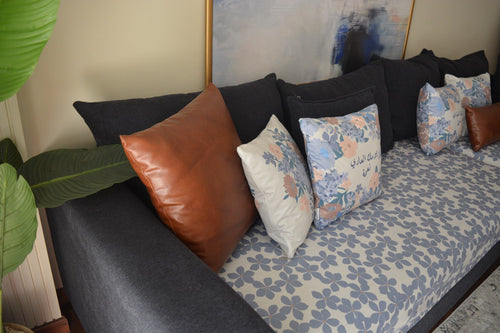 Blue Flowers Sofa Cover