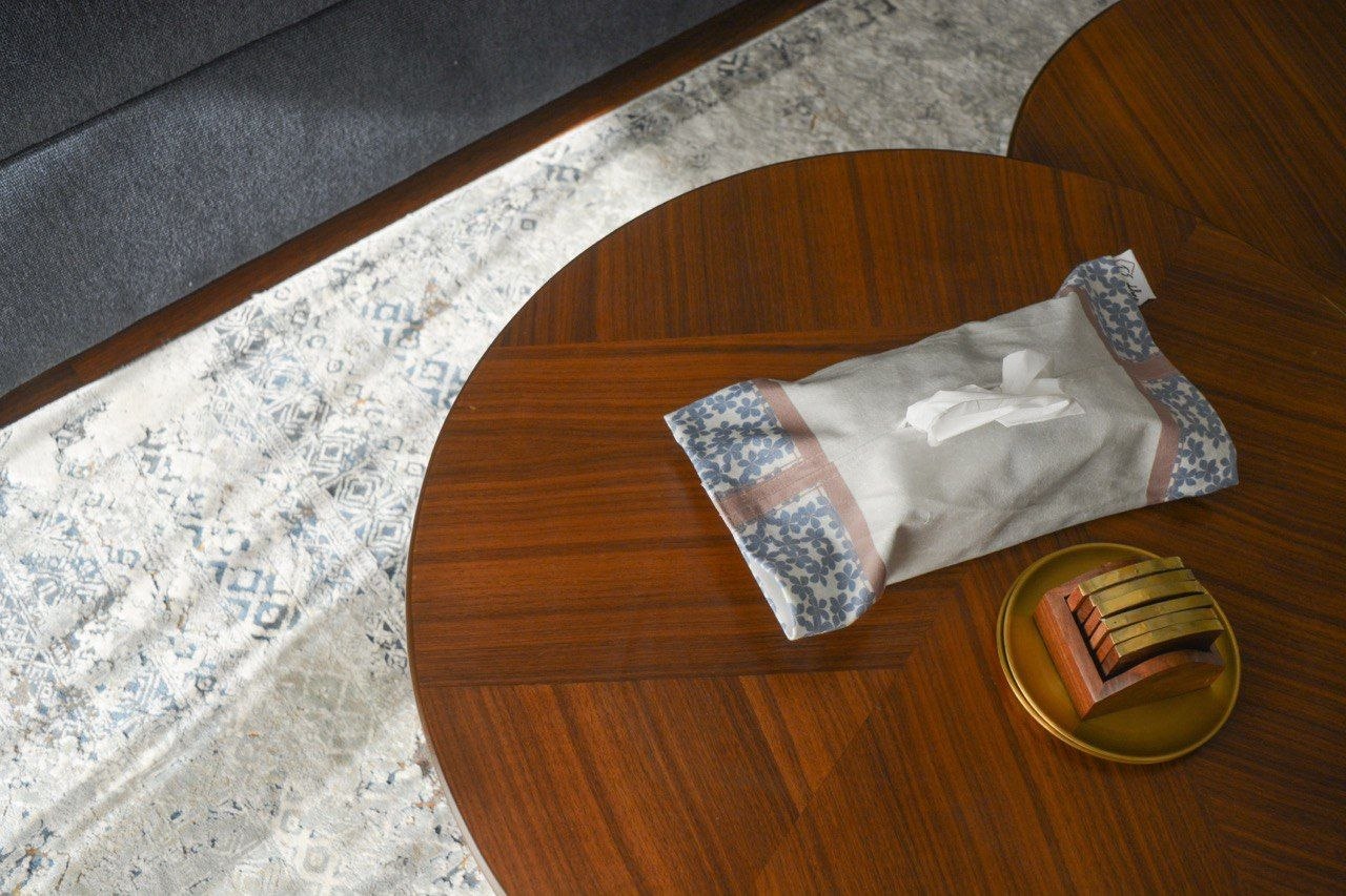 Blue Flowers Big Tissue Box