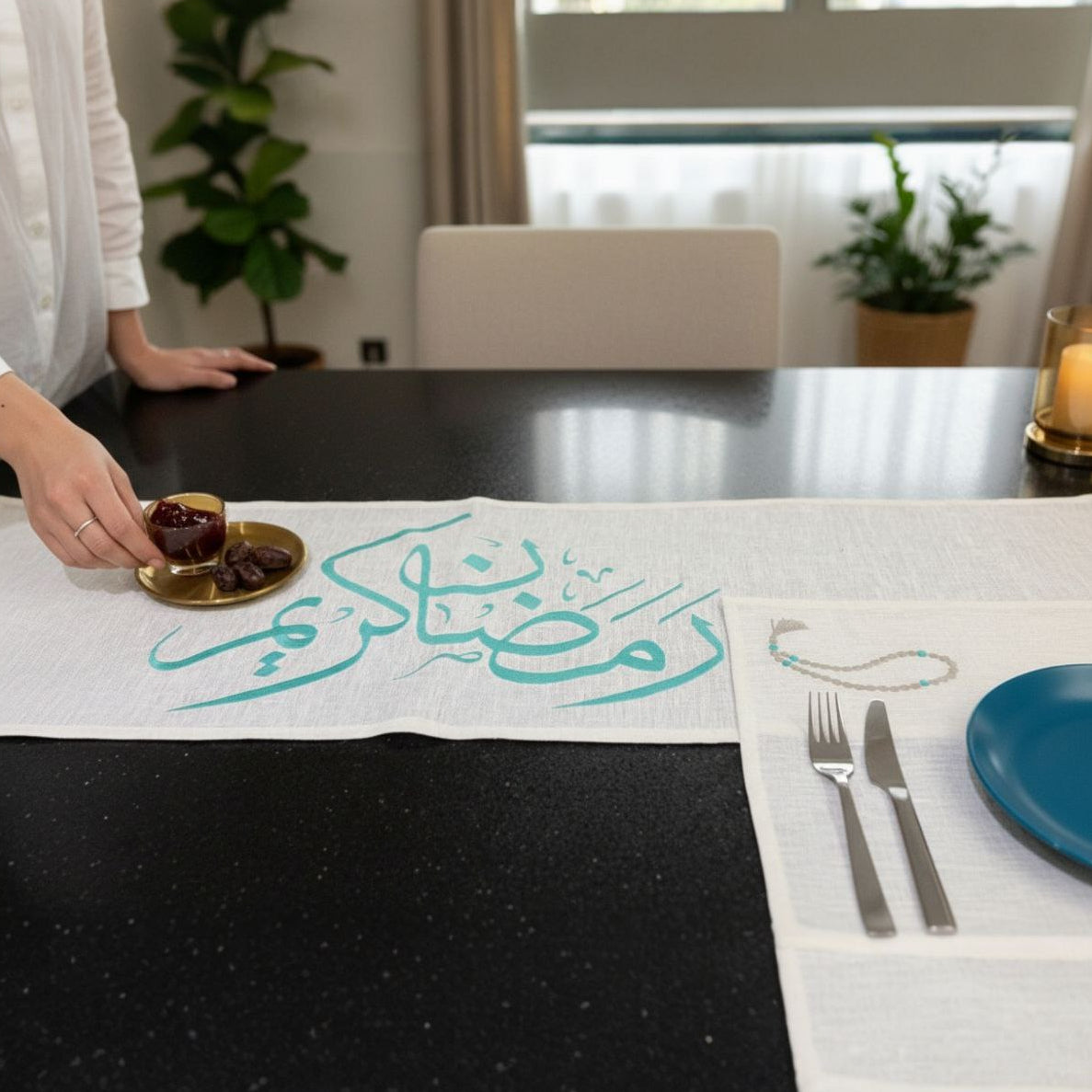 Ramadan Embroidery Egyptian Pure Linen set